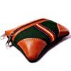 Monedero de lona verde con remate en piel - Línea España 11 Monedero de lona verde con remate en piel - Línea España - Thumbnail Image 3