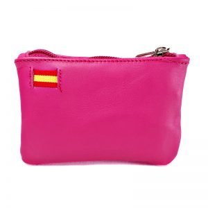 Monedero de piel rosa - Línea España