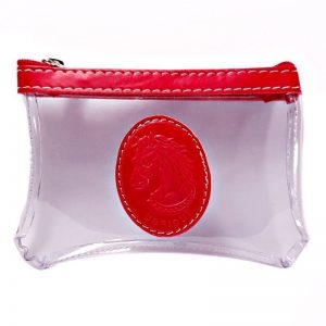 Monedero de vinilo transparente con remate en piel de Ubrique