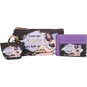 Alternative view of Pack cartera, monedero y tarjetero Love me or hate me | Nicole Lee