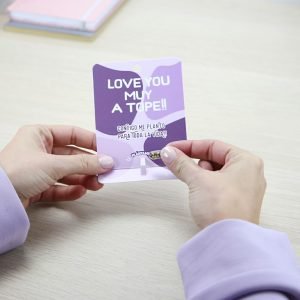 Alternative view of Tarjeta de regalo con semilla de planta "LOVE YOU MUY A TOPE!!" - Morado | Lovely Story