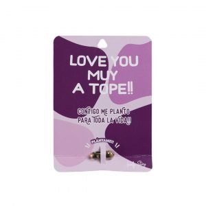 Tarjeta de regalo con semilla de planta "LOVE YOU MUY A TOPE!!" - Morado| Lovely Story